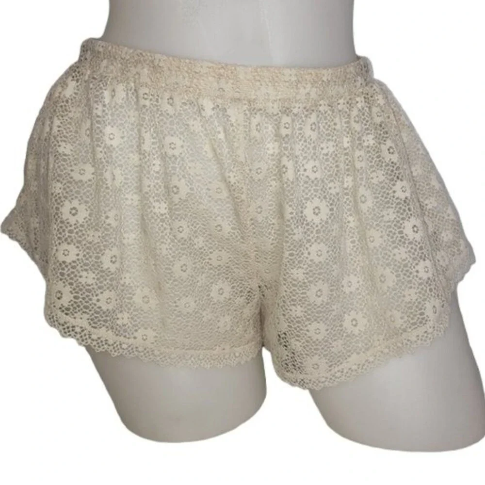 VICTORIA'S SECRET ECRU LACE TAP PANTS SIZE XS